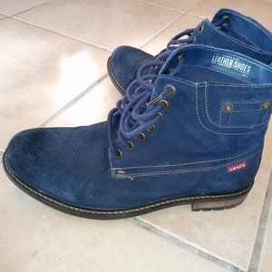 Levis Blue Suede Boots 8